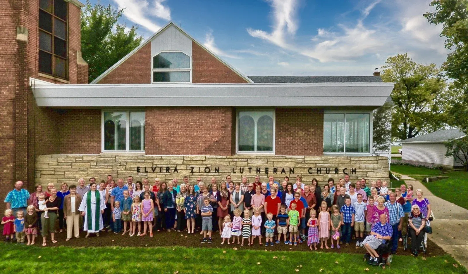 The Elvira Zion congregation gathered outside the church