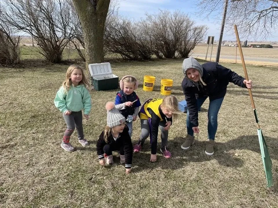 Young church members enjoying an outdoor activity